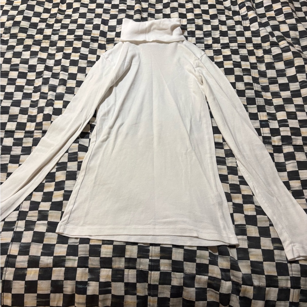 Michael Stars White Long Sleeve Turtleneck